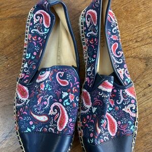 Talbots Paisley Espadrilles - Navy and Red